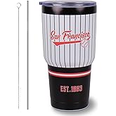 Fcexanthon 30OZ Gradient Color Baseball Insulated Mug, Keep Cold And Hot, Fashionable Gradient Color, Suitable For Outdoor, Sports, Office, A Beautiful Gift For Men, Women, Fans