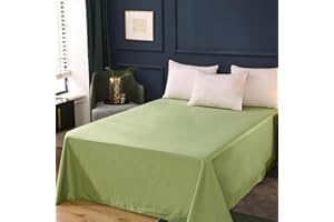 JUWENIN HOME Flat Sheet Only-Luxury Brushed Microfiber Bed Top Sheet,Wrinkle, Fade Resistant (Sage, 1 Flat Sheet(Twin))