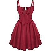 SCARLET DARKNESS Corset Mini Dress for Women Teens 2026 Summer Ruffle Sundress Graduation Homecoming Dresses