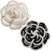 Goldaw 2 Pieces Flower Brooch Pin Petal Elegant Exquisite Art Brooch for Women Wedding Banquet Party