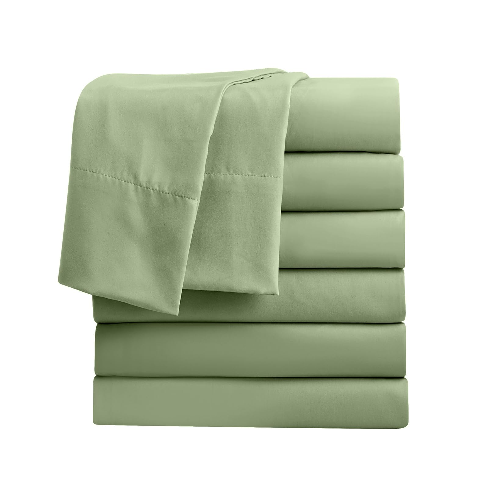 Photo 1 of FreshCulture King Flat Sheets Only, Pack of 6, Soft Microfiber Bedding Sheets for Home, Salons, Hotels, Bulk Flat Sheets Only King Size (Sage Green)