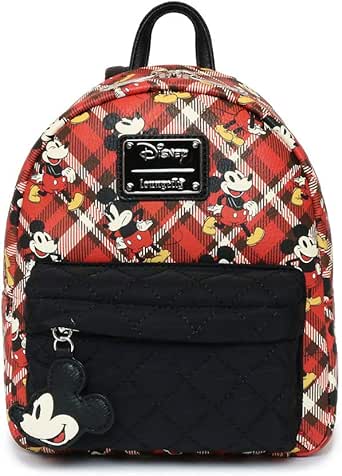 Amazon.com | Loungefly Mickey Mouse Red Plaid Mini Backpack | Casual ...