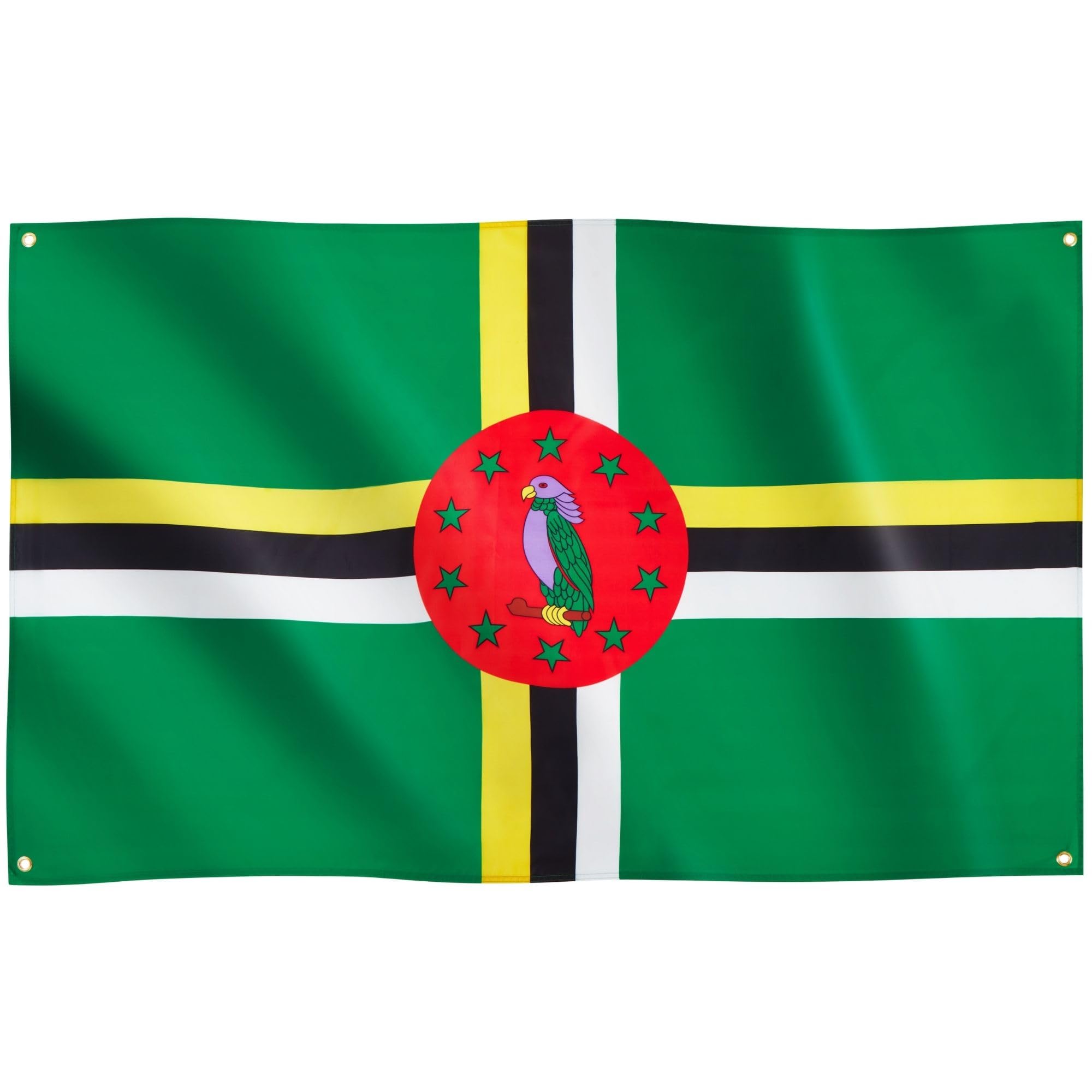 Runesol Dominica Flag, 91x152cm, 3ft x 5ft, 4 Grommets, Eyelet In Every Corner, Caribbean Flag, Commonwealth of Dominica, Premium Flags, Inside, Outside, Banner, Vivid Colours, Labour Day — image 1