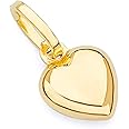 14k REAL Yellow Gold Heart Charm Pendant