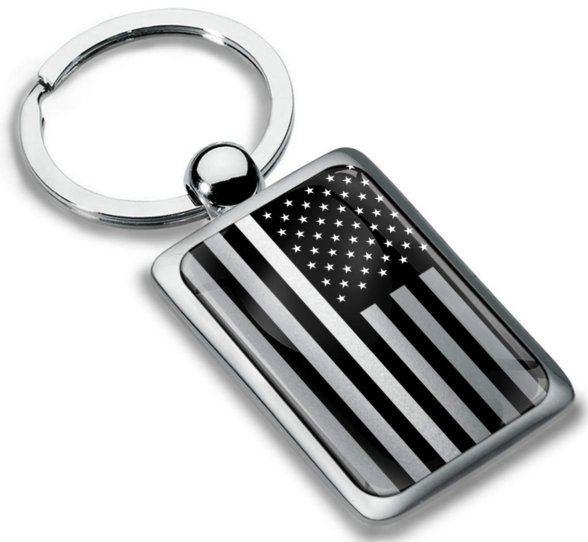Biomar Labs Stainless Steel Metal Keychains Country Flag National Flags Design Durable Premium Accessory Car House Keys Backpack Gift Travel Souvenir (USA American Flag in Silver KK 272)