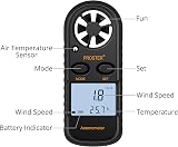 Proster Digital Anemometer Wind Speed Meter with Backlight Thermometer view 5