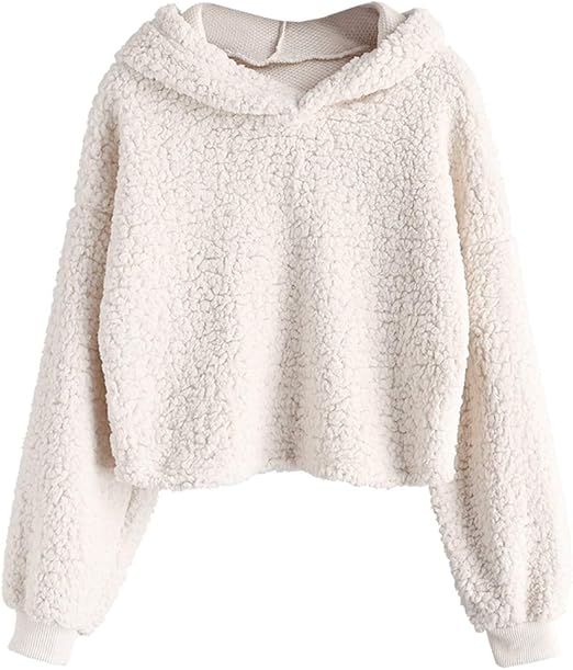 cropped fur hoodie