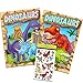 Dinosaur Coloring Book Super Set Kids Toddler - 2 Books and Over 50 Dinosaur Stickers