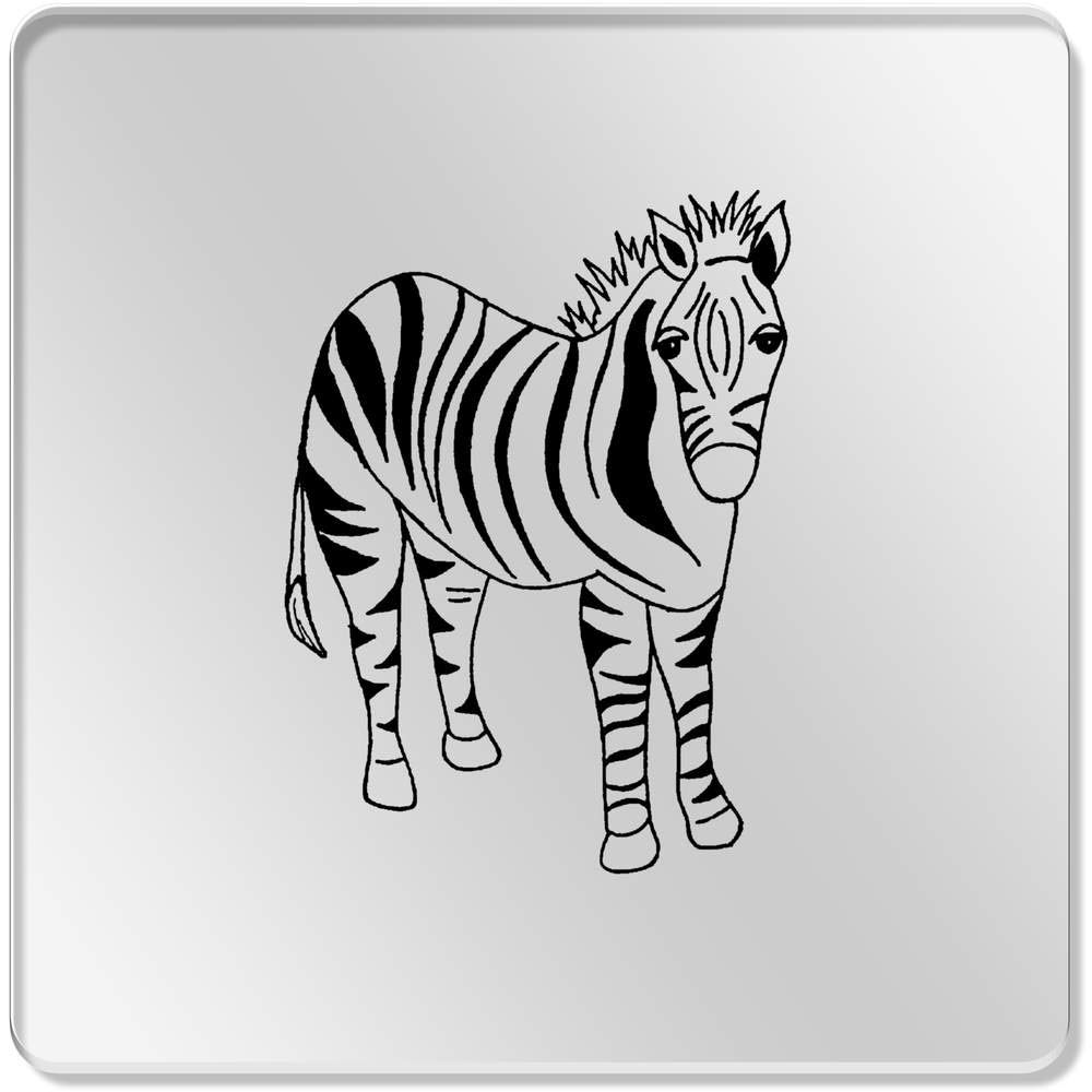 CR00119963 Utensilios de bar Azeeda 6 x Cebra 95mm Cuadrado Acr&iacute;lico Transparente Posavasos