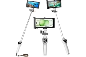 ALODRELY Waterproof Selfie Stick, 24 inch Extendable Phone Selfie Stick with Wireless Remote Shutter for Skiing/Snorkeling/Surfing, Compatible with All Cellphones (Waterproof Selfie Stick with Phone Case)