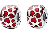 NUNUYAYA Charms Beads 925 Sterling Silver Gold Love Murano Glass Dangle Pendant with 5A Cubic fits for Charms Bracelets for Woman Girl Mother's Day Christmas Birthday Gift