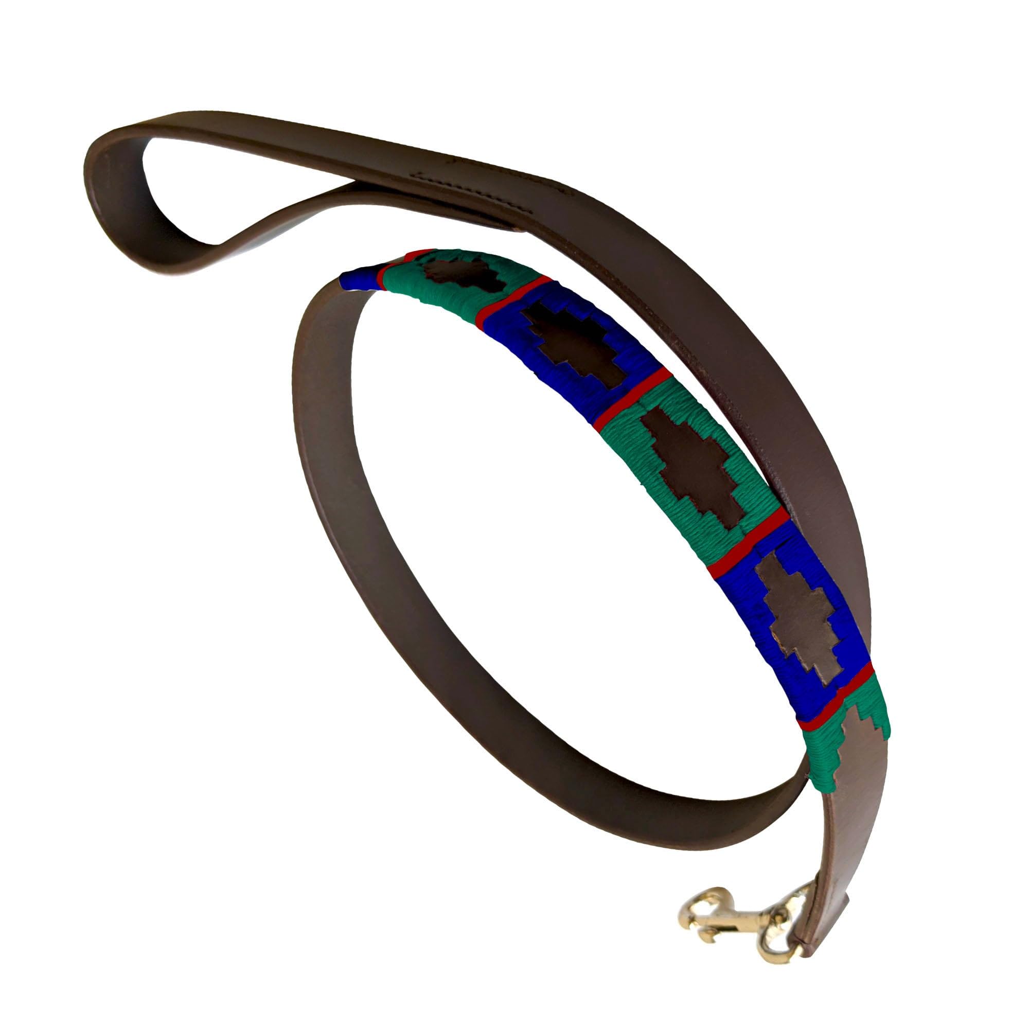 Carlos Diaz Genuine Leather Waxed Embroidered Polo Dog Lead