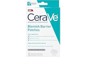 CeraVe Hydrocolloid Blemish Patches, Oil Absorbing Spot Control with Ceramides and Niacinamide, Allergy-Tested & Suitable For Sensitive Skin, Ultra-Thin & Blends Into All Skin Tones, 22ct