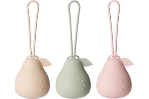 Andy Bear Baby Pacifier Storage Case Paci Holder Case Pear Shape 3 Pack-Ivory Sage Blush