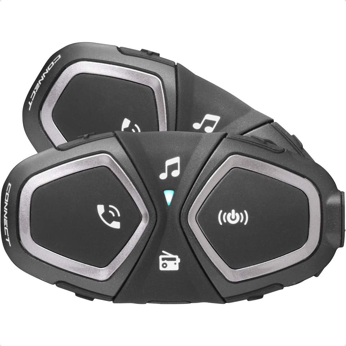 Interphone INTERPHOCONNECTTP Motorcycle Bluetooth Headset intercom, Black, Duoble Unit Pack, Pre-Paired