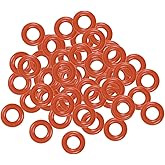 uxcell Silicone O-Ring, 6mm OD, 3mm ID, 1.5mm Width, VMQ Seal Rings Gasket, Red, Pack of 50