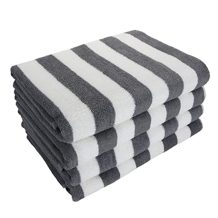 Arkwright California Cabana Striped Oversized Beach Towel Set Of Four Extra Large 30 X 70 100 Ringspun Cotton Double Yarn Strength Perfect