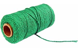 Twisted Cord 100m Long/100Yard Linen String Multicolor Artisan Macrame Crafts Home Textiles(Dark Green)