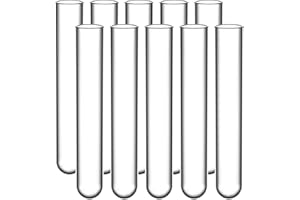 StonyLab 50 Pack Borosilicate Glass Round Bottom Test Tubes, 12mm OD X 75mm Length (Pack of 50)