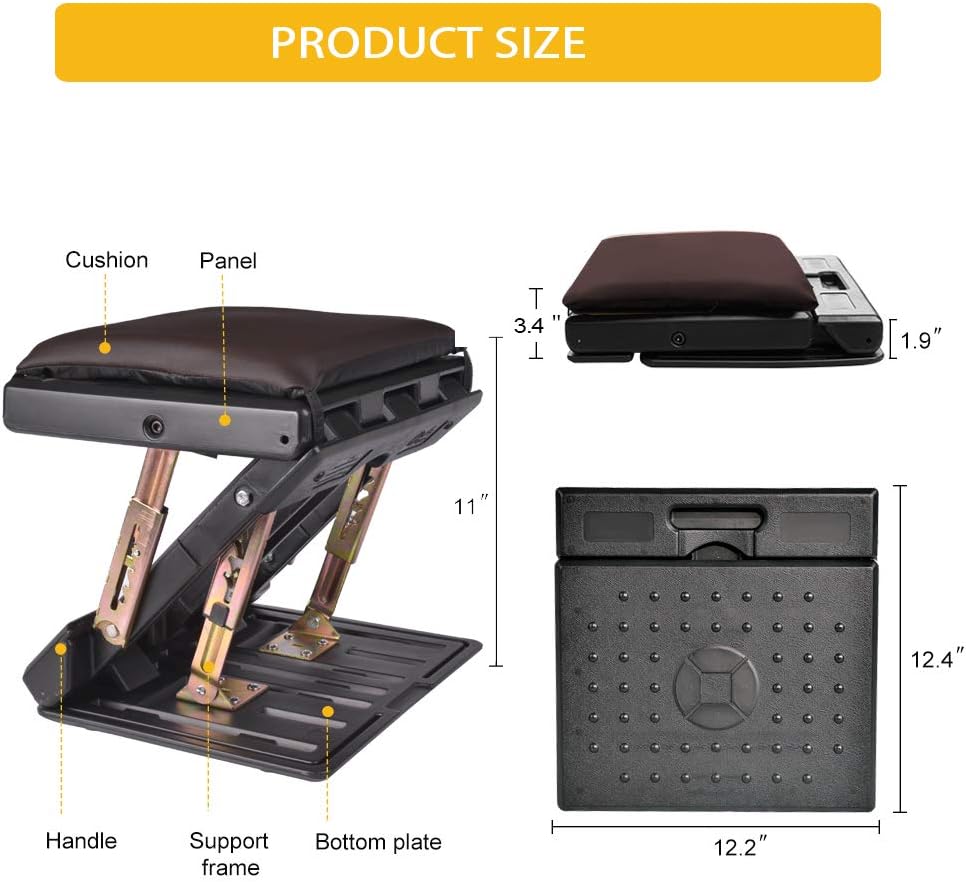 Adjustable Footrest with Removable Soft Foot Rest Pad Max-Load 120Lbs with Massaging Beads 4-Level Height Adjustment for Car, Under Desk, Home, Train (Brown) : Office Products