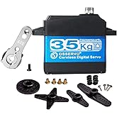 ANNIMOS 35KG Coreless Digital Servo Motor HV 7.4V Stainless Steel Gear High Torque Waterproof Standard Baja Servos for Roboti