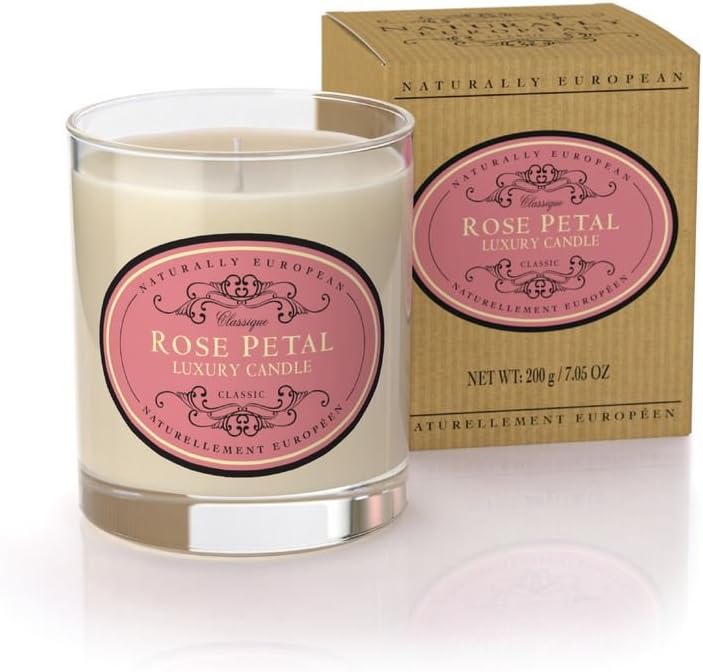 Naturally European Delicately Scented Candle - Rose Petal 200g