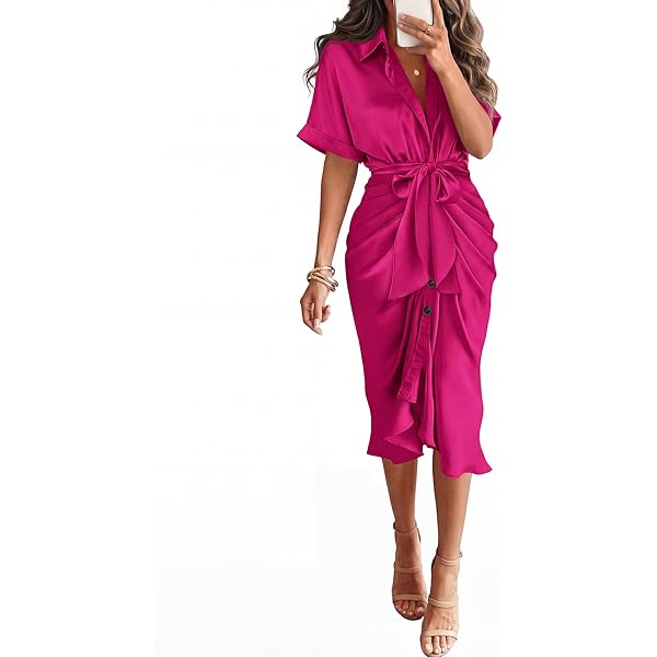 linen midi shirt dress Linen Blend Midi Shirt Dress – Neutral Summer Dress M