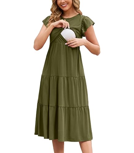 nursing beach dress Maternity Summer Breastfeeding Friendly Pregnancy Dresses PRE-ORDER while the flowy midi Size:M-L Milan Striped Black & Bridesmaid dresses