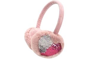 GIFTS TREAT Girls Ear Muffs Sequins Kids Winter Warm Ear Covers in Plush and Flip Sequin Design
