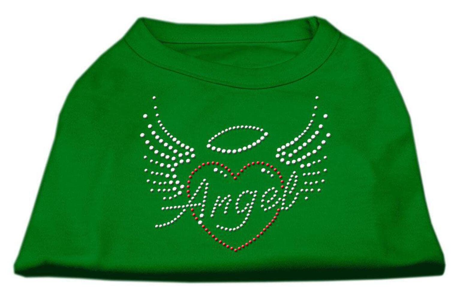 Mirage Angel Heart Rhinestone Dog Shirt, XX-Large, Emerald Green