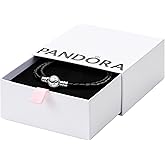 PANDORA Moments Double Woven Leather Bracelet with Silver Clasp - Sterling Silver Bracelet - Jewelry for Women - Includes Gift Box
