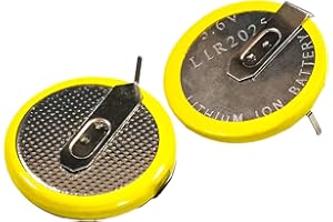 2 Pack LIR2025 LIR 2025 3.6V Lithium Rechargeable Batteries with Pins for Remote Control Watch Calculators Clock Battery for 