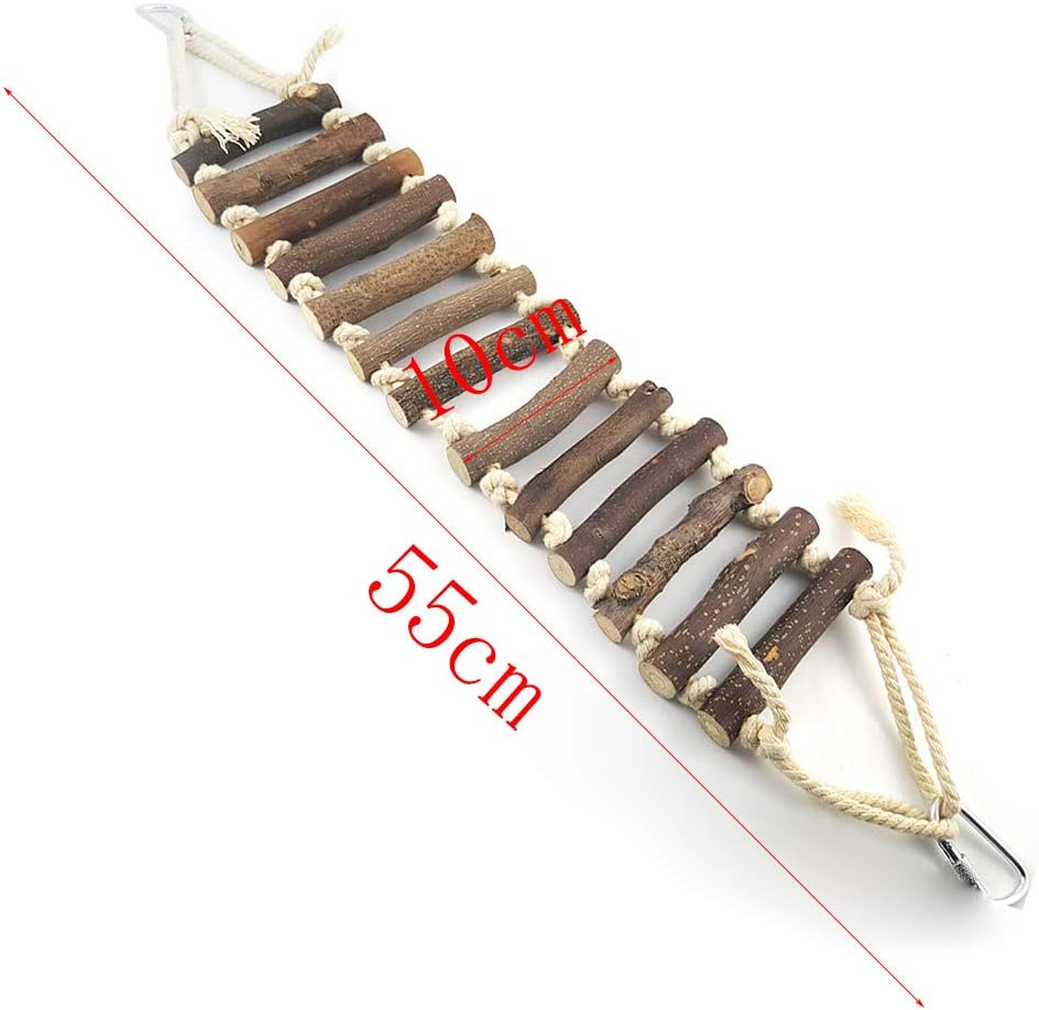 inherited Wood Climbing Ladder Toy, Naturals Rope Ladder Bird Toy ...