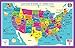 Tot Talk USA Map Educational Placemat for Kids – Learn All 50 States & Capitals – Fill-in-The-Blank Practice on Back – Made in USA – Durable, Waterproof, Reusable, BPA-Free – 11.5” x 17.5”
