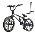 Ailejia Mini Metal Finger Bike Extreme Sports BMX Finger Bicycle Toys Game Set for Kids and Adults, Metal Bike Model Collections Decoration (BMX Black)
