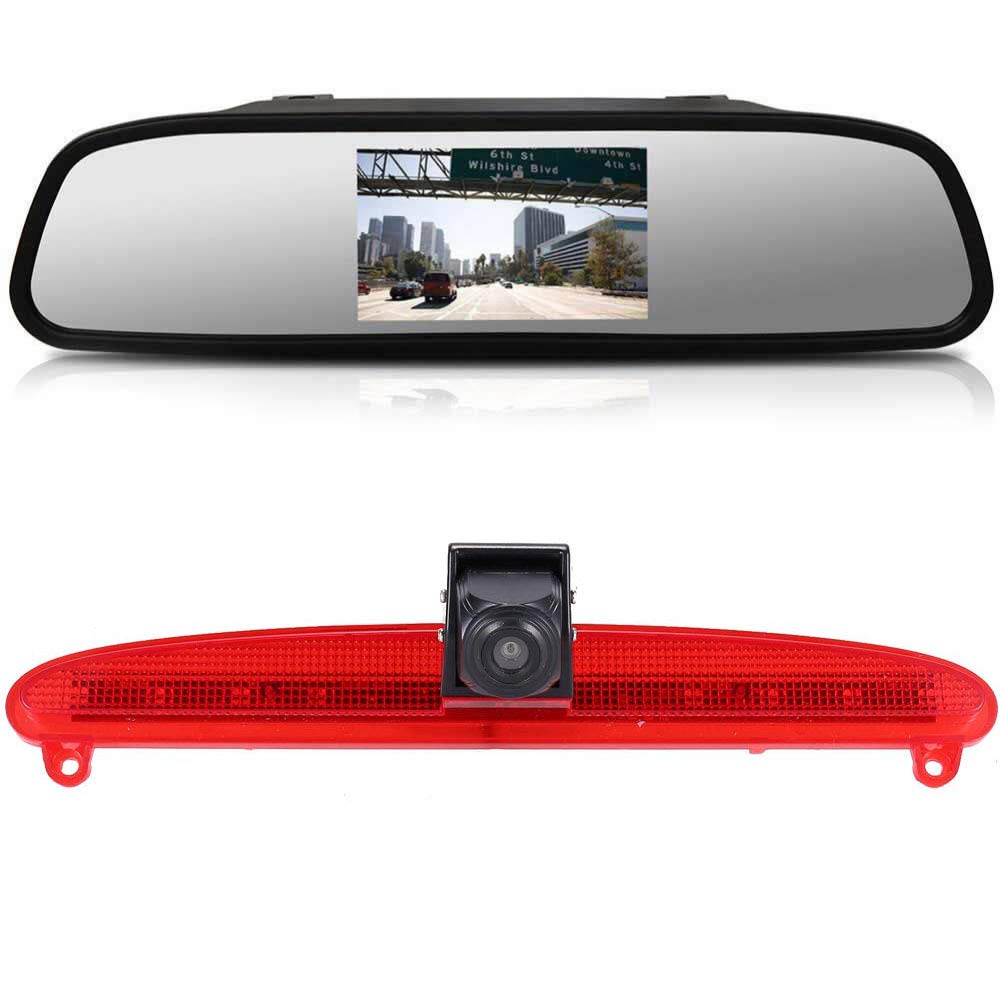 Car third camera Brake Lamp Roof Mount brake light Rear view reversing camera replacement for IVECO Daily 6 Transporter Baujahr 2015-2017 (With 4.3 inch rearview mirror)