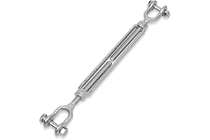 HOKINETY Hot Dipped Galvanized Steel Jaw and Jaw Turnbuckle - Heavy Duty Turnbuckle, 3/8" Threaded Diameter x 12in,3500 lbs Working Load Limit - Durable,Weather Resistant