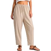 DIGIMAP Womens Cropped Casual Pants Wide Leg Palazzo Pants Elastic Waisted Flowy Trousers with Pockets