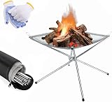 VonLux Portable Fire Pit 42cm Folding Stainless Steel Outdoor Bonfire Set view 2