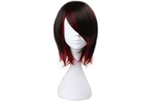 M MISS U HAIR Miss U Hair Girl's Short Straight Black Brown and Red Anime Cosplay Costume Wig C028