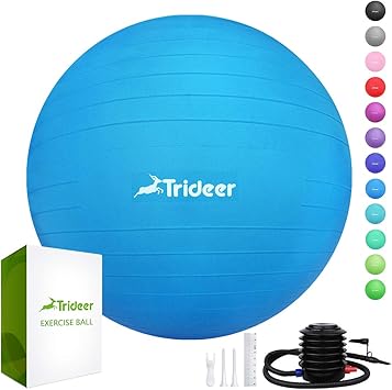 Pelota de ejercicio Trideer (varios colores), 45 – 85 cm, soporte ...