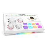 FIFINE Audio Mixer for Gaming with 7.1ch Surround Sound-Volume Knob-Mute-Voice Chat, RGB Computer Mixer with XLR Mic Interface Compatible wtih TV for Live Streaming-AmpliGame SC8W