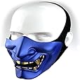 Supspy Samurai Airsoft Mask Tactical Prajna Half Face Hannya Oni Motorcycle Evil Demon Knight Kabuki Mask for Halloween Cosplay Costume Hunting Shooting