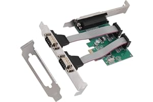 Expansion Card,PCI-E to 2 Serial Card +1 Parallel Port Card,Desktop PCI Expansion Card,LPT Port Adapter Card,Stable and Power