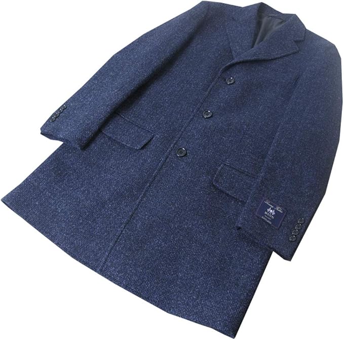 Amazon Oxford Classic 秋冬物 メンズ ツイード コート Mooｎ社製生地使用 ネイビー 00 S コート ジャケット 通販