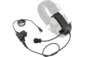 TSVISIONCORE Microphone & PTT for Walkerrazor Noise Cancelling Headphones Airsoft（Black）