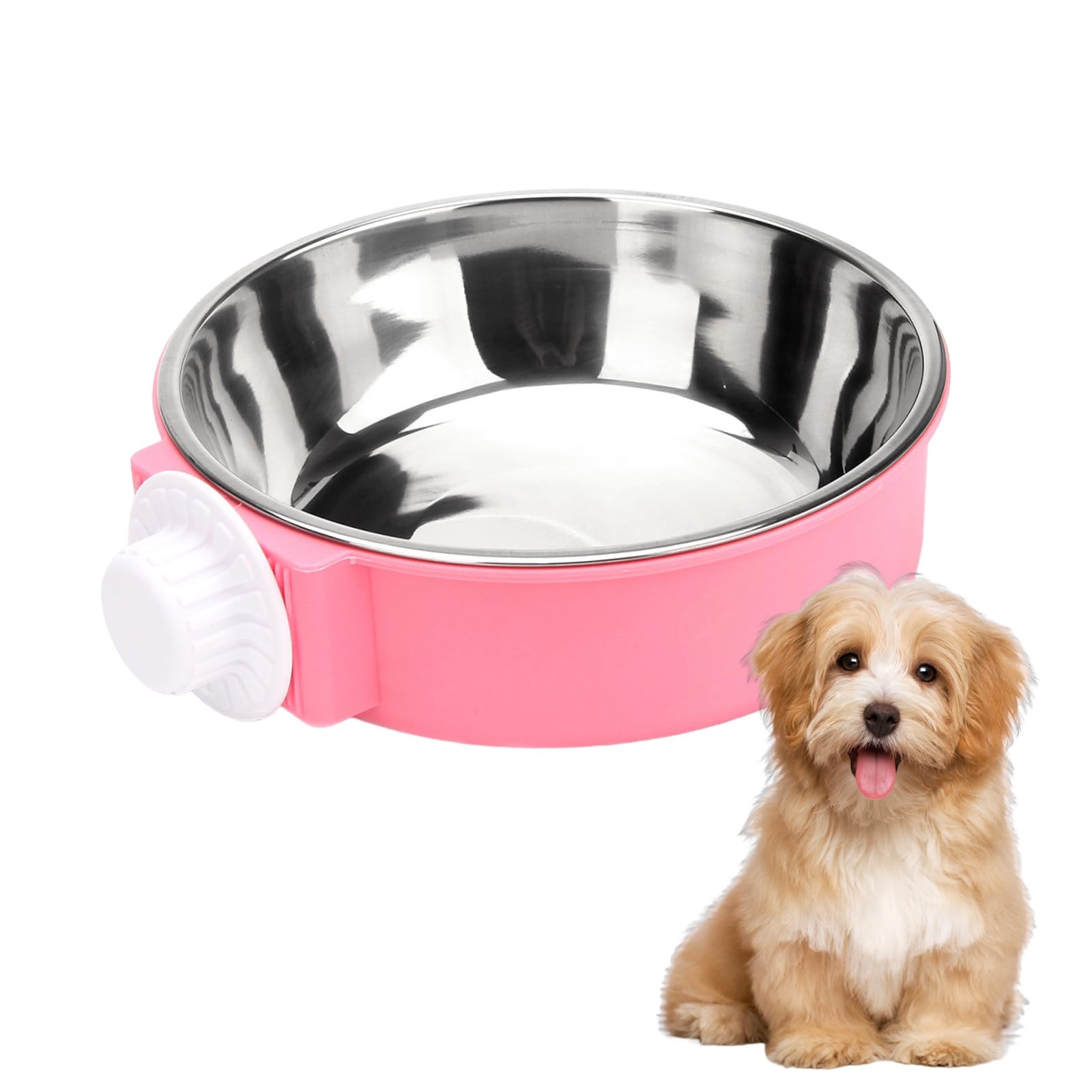 ZNDFTW Dog Crate Water Bowl Clip On, Water Bowl For Dog Crate, Hanging Crate Water Bowl, 2-In-1 Dog Crate Water Bowl With Bolt Fixer for Dogs Cat Rabbit Bird Hamster And Other Small Animals