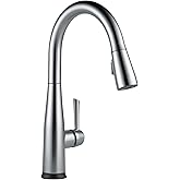 Delta Essa Brushed Nickel Touch Kitchen Faucet with Pull Down Sprayer, Modern Single Hole Touch On Kitchen Sink Faucet, Single Handle, Arctic Stainless 9113T-AR-DST