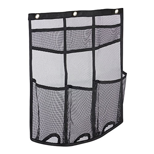 InterDesign Una Bathroom Over Door Mesh Shower Caddy for Shampoo, Conditioner, Soap - Mesh, Hanging, Black