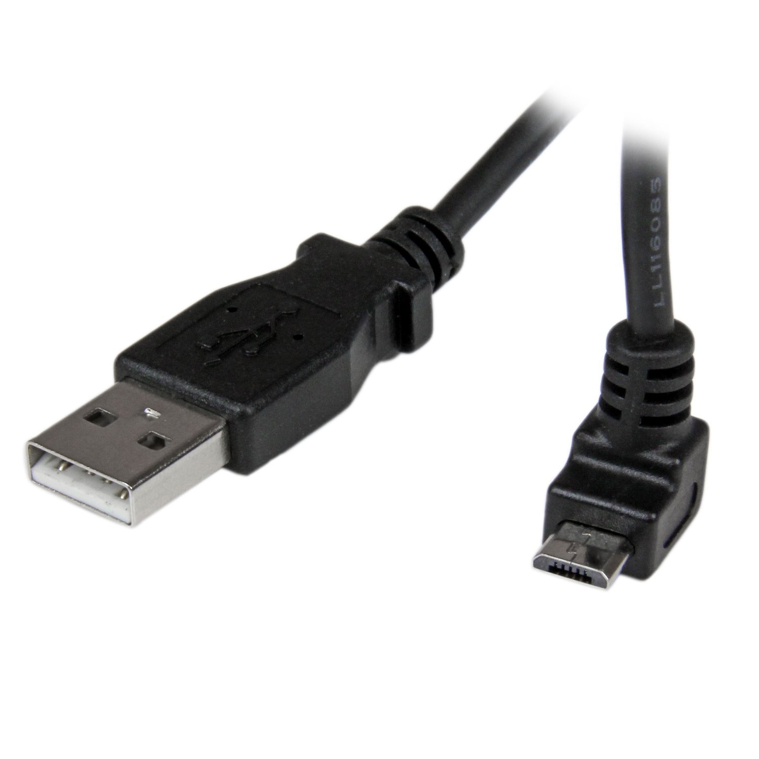 StarTech.com USBAUB1MU 1 m Micro USB Cable Cord, A to Up Angle Micro B, Up Angled Micro USB Cable, 1x USB A (M), 1x USB Micro B (M) - Black — image 1